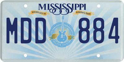 MS license plate MDD884