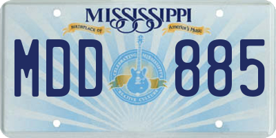 MS license plate MDD885