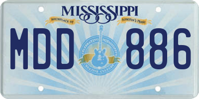 MS license plate MDD886