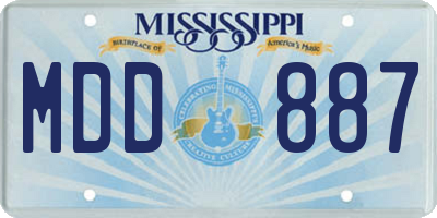 MS license plate MDD887