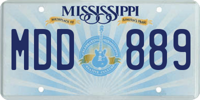 MS license plate MDD889