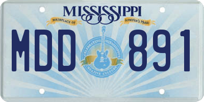 MS license plate MDD891