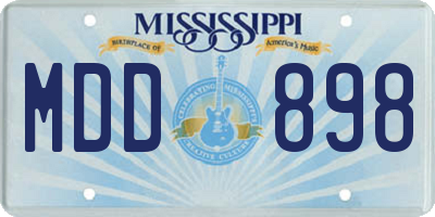 MS license plate MDD898