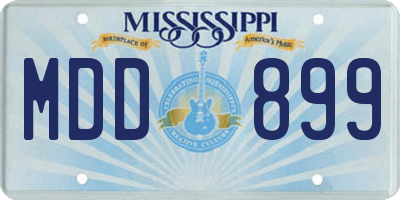 MS license plate MDD899