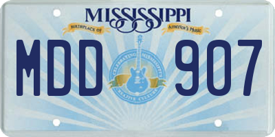 MS license plate MDD907