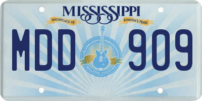 MS license plate MDD909