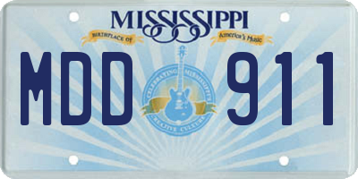 MS license plate MDD911