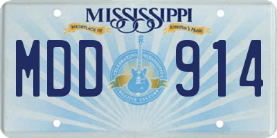 MS license plate MDD914