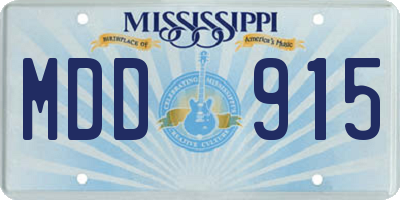 MS license plate MDD915