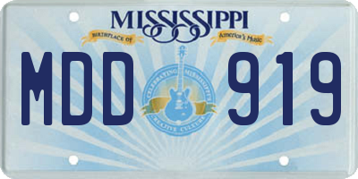 MS license plate MDD919