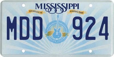 MS license plate MDD924