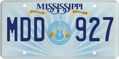 MS license plate MDD927