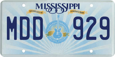 MS license plate MDD929