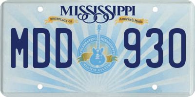 MS license plate MDD930