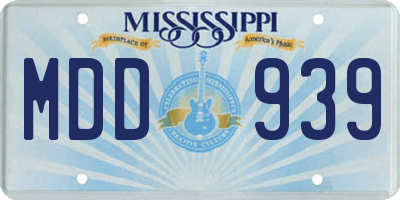 MS license plate MDD939