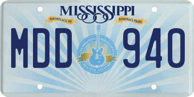 MS license plate MDD940