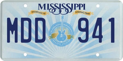 MS license plate MDD941