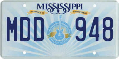 MS license plate MDD948