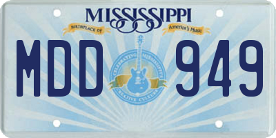 MS license plate MDD949