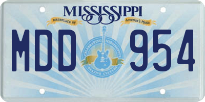 MS license plate MDD954