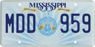 MS license plate MDD959