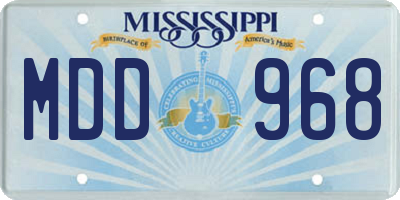 MS license plate MDD968