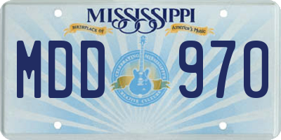 MS license plate MDD970