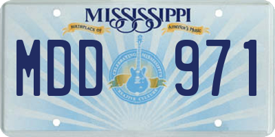 MS license plate MDD971