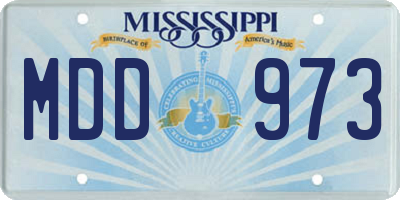 MS license plate MDD973