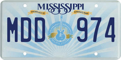 MS license plate MDD974