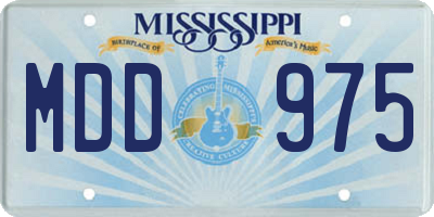 MS license plate MDD975