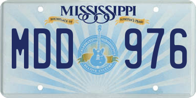 MS license plate MDD976