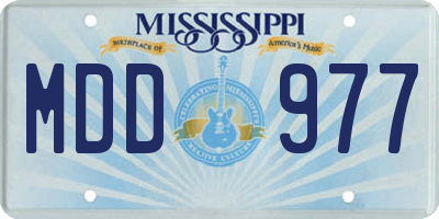 MS license plate MDD977