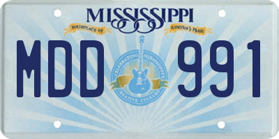 MS license plate MDD991
