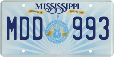 MS license plate MDD993