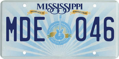 MS license plate MDE046