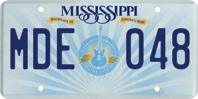 MS license plate MDE048