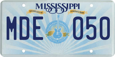 MS license plate MDE050