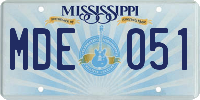 MS license plate MDE051