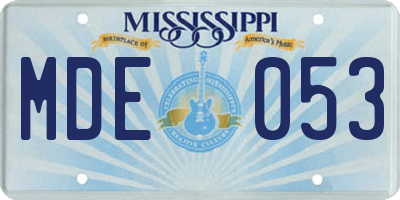 MS license plate MDE053