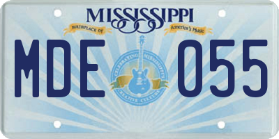 MS license plate MDE055