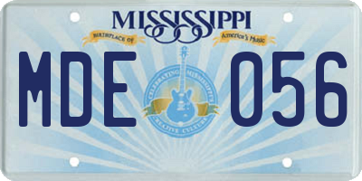 MS license plate MDE056