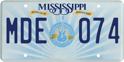 MS license plate MDE074