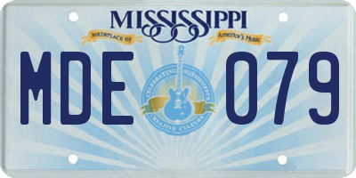 MS license plate MDE079