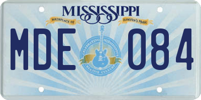 MS license plate MDE084