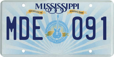 MS license plate MDE091