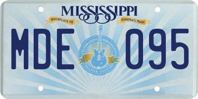 MS license plate MDE095