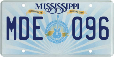 MS license plate MDE096