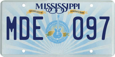 MS license plate MDE097