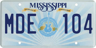 MS license plate MDE104